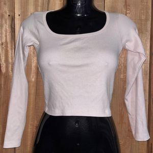 Ribbed Long Sleeve Crop Top
