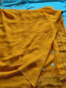 Orange Embellished Saree Candicn : New