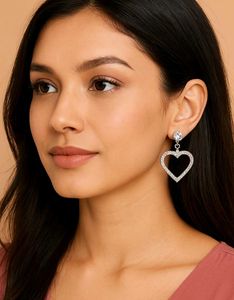 Crystal Heart Dangle Earrings❤️ Offer Price : ₹189