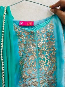 Sea Green Sharara Set With Gota Patti Work