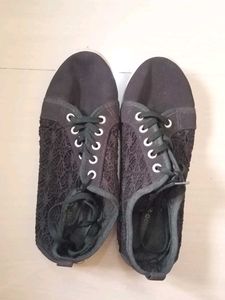 Black Lace Sneakers