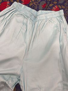 Light Blue Floral Printed Kurta with palazzo pants