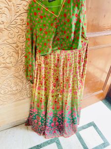 Vibrant Floral Print Lehenga Choli Set