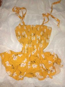 ⁠♡ Beach girl yellow floral top with shrug ♡