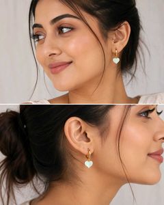Charming Heart & Round Earrings