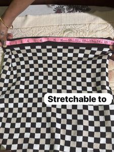 Checkerboard Knit Midi Skirt