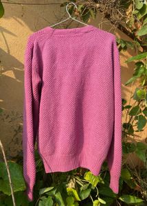 Handknit purple cardigan