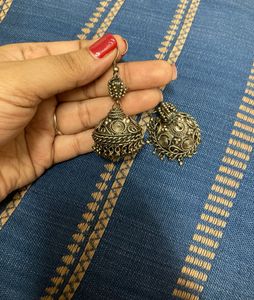 Oxidized Jhumka Earrings