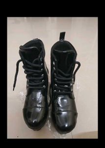 Black Lace-Up Combat Boots