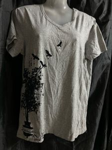 Grey Graphic Print T-Shirt