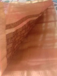 Elegant  new golden with brown Silk Saree