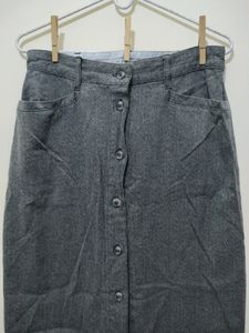 Gloria Vanderbilt Dark Grey Cotton Denim Skirt