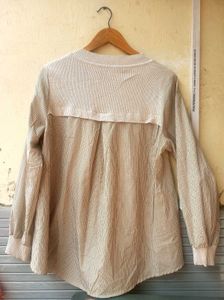 Korean Style V-Neck Knit + Shirt Top (Women)