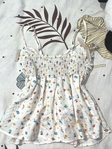 Floral Print Cami Top with Tie Detail