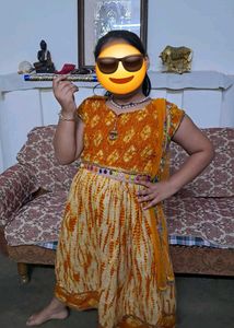 Orange Tie-Dye Lehenga Choli Set