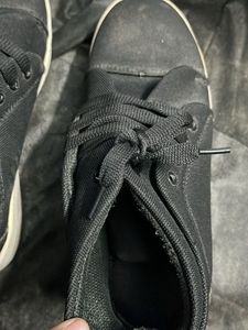 Black Canvas High-Top Sneakers