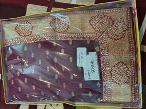 Elegant Maroon Saree with unstitched blouse