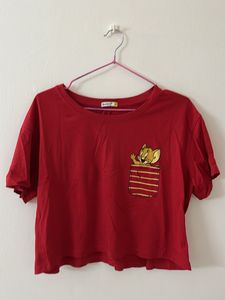 Red Tom &amp; Jerry Pocket T-Shirt