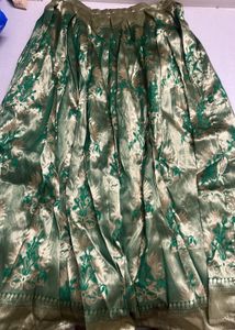 Emerald Green Off-Shoulder blouse lehanga