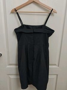 Chic Black Button Detail Dress