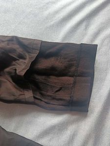 Women's straight dark brown trousers