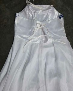 Chic White Dress with Blue Floral Print
