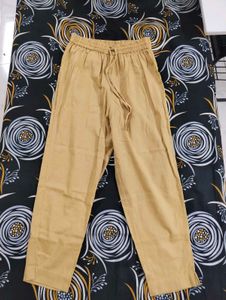 Tan Casul Straight Cut Pants