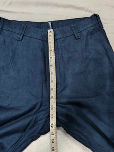 Classic Dark Blue Cotton Linen Trousers