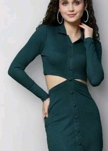 CHIC emerald green bodycon dress