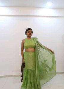 Designer Green Mermaid Lehenga Set