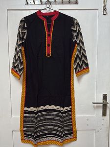 Stylish Black Printed Kurta
