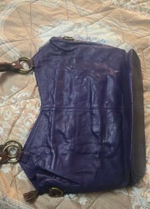 Purple Leather Hobo Bag