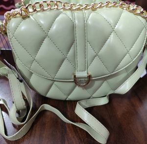 Mixt Mint Green Quilted Crossbody Sling Bag