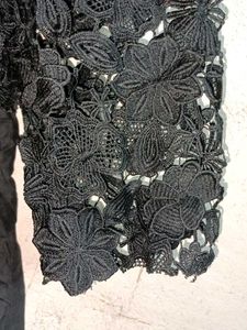 Partywear Lace Top Blouson Layered Black 🖤