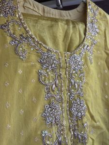 Beautiful Yellow Embroidered Kurta WITH PANTS