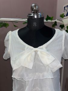 Elegant Ruffled Chiffon Mini Dress 🦢🤍