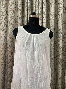 White Cotton Lace Trim Camisole