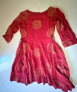 Maroon Kurta with Gold Print