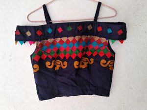 Embroidered Off-Shoulder Top