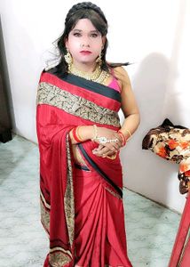 Beautiful Red crepe Silk Saree