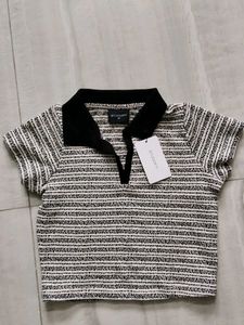 Chic Tweed Polo TShirt