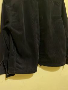 Black Corduroy Zip-Up Jacket