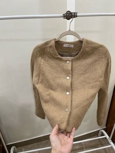 TAN BROWN WOOL SHORT BLAZER