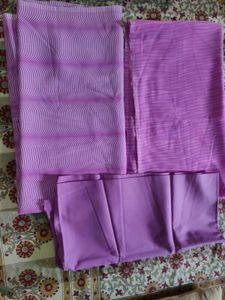 Dress material Purple striped georgette