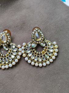 Pearl &amp; Stone Statement Earrings