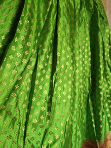 Light green pink boader half saree