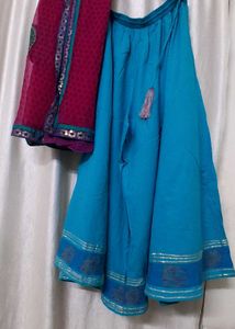 Blue Ethnic Kurta Set with Dupatta