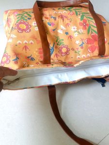 Avaasa Owl 🦉 Printed Orenge Tote Bag Party Wear