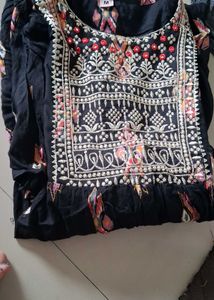 Embroidered Black Kurta
