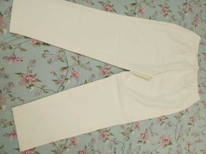 madame off white trouser with belt